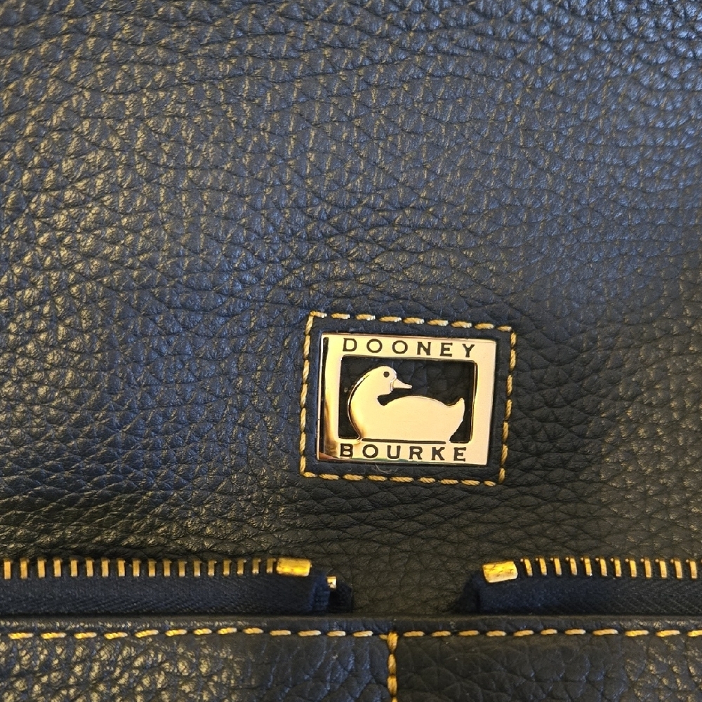 Dooney & Bourke Navy and Tan Leather Tote - Picture 8 of 10
